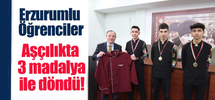 Erzurumlu öğrenciler Modern Türk Mutfağı” ekip yarışmasında 3 altın madalya kazandı.