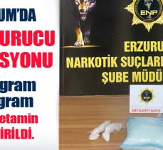 Erzurum Narkotik Şube yaptığı operasyonda 1 kilogram 6,46 gram metamfetamin ele geçirdi.