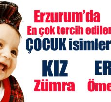 Erzurumda yeni doğan çocuklardan erkeklerde Ömer Asaf, kızlarda Zümra ismi en çok kullanıldı.