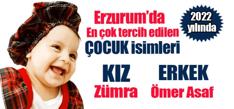 Erzurumda yeni doğan çocuklardan erkeklerde Ömer Asaf, kızlarda Zümra ismi en çok kullanıldı.