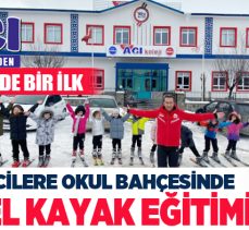 ERZURUM AÇI KOLEJİ ÖĞRENCİLERİ OKUL BAHÇESİNDE TEMEL KAYAK EĞİTİMİ ALIYOR!