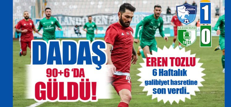 Erzurumspor evinde oynadığı maçta Bodrumspor’u 90+6’da bulduğu golle yenmeyi başardı.