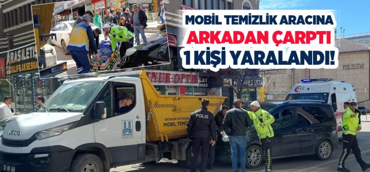 Erzurum Cumhuriyet Caddesi’nde aynı yönde hareket eden iki araç çarpıştı,1 kişi yaralandı.