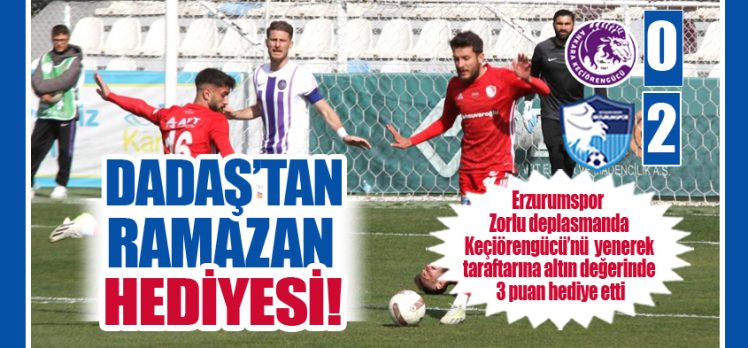 Erzurumspor zorlu Ankara Keçiörengücü deplasmanından altın değerinde 3 puanla dönüyor!
