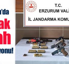 Erzurum İl Jandarma Komutanlığı tarafından Aziziye ilçesinde 4 adet tabanca ele geçirildi.