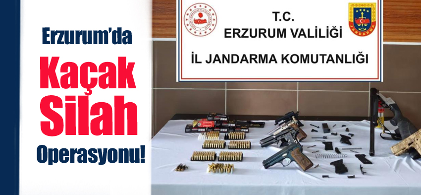 Erzurum İl Jandarma Komutanlığı tarafından Aziziye ilçesinde 4 adet tabanca ele geçirildi.