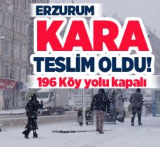 Erzurum’da dün geceden itibaren başlayan kar yağışı yoğun bir şekilde etkisini devam ettiriyor.