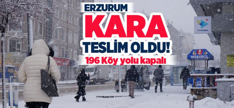 Erzurum’da dün geceden itibaren başlayan kar yağışı yoğun bir şekilde etkisini devam ettiriyor.