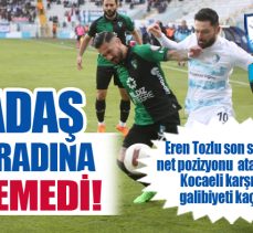 Erzurumspor FK Lig’in 25. haftasında evinde konuk ettiği Kocaelispor’u elinden kaçırdı.