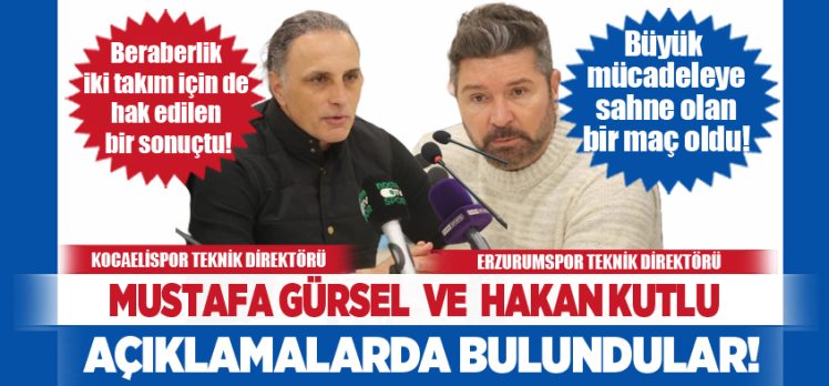 Erzurumspor – Kocaelispor maçının ardından teknik direktörler açıklamalarda bulundu