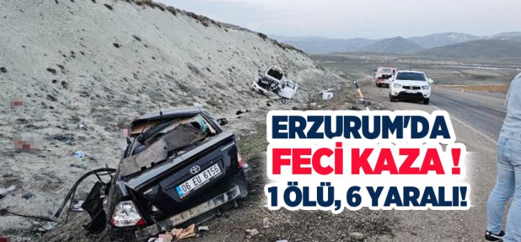 Erzurum’da pikap ile otomobil kafa kafaya çarpıştı:  Kazada 1 hayatını kaybetti, 6 kişi yaralandı.