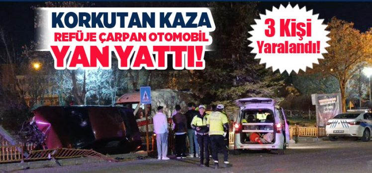 Erzurum’un Yakutiye ilçesinde meydana gelen trafik kazasında otomobil yattı. 3 kişi yaralandı.
