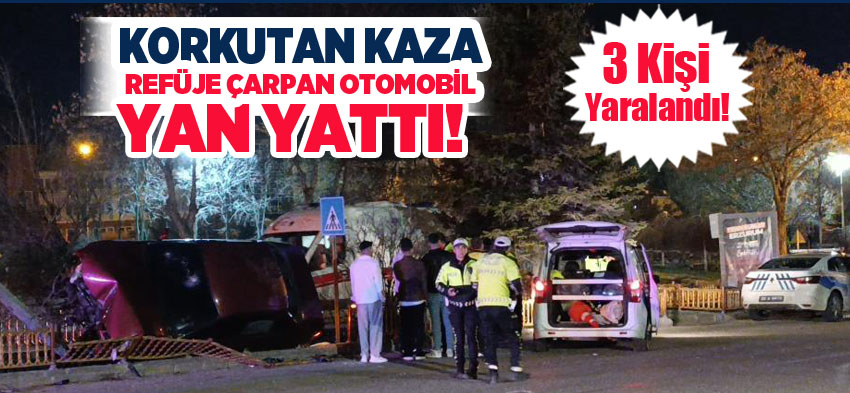 Erzurum’un Yakutiye ilçesinde meydana gelen trafik kazasında otomobil yattı. 3 kişi yaralandı.