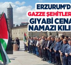 Erzurum’da cuma namazı sonrası Gazze’de şehit olan müslümanlar için gıyabi cenaze namazı kılındı.