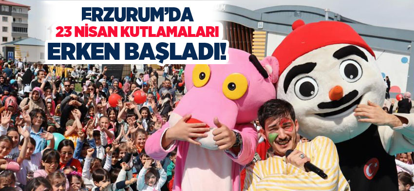 Bilim Erzurum’da çocuklara yönelik erken 23 Nisan kutlama programına yüzlerce çocuk katılldı.