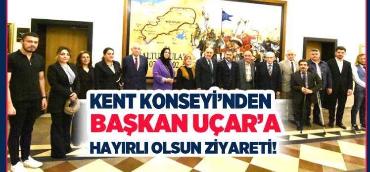 Erzurum Kent Konseyi Yönetim Kurulu, Başkan Mahmut Uçar’a hayırlı olsun ziyaretinde bulundu.