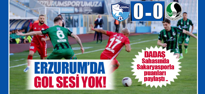 Erzurumspor FK kendi saha ve seyircisi önünde oynadığı maçta Sakaryaspor ile 0-0 berabere kaldı.