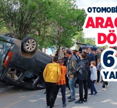 Erzurum’un Palandöken ilçesinde otomobilin çarptığı aracın ters dönmesi sonucu 6 kişi yaralandı.