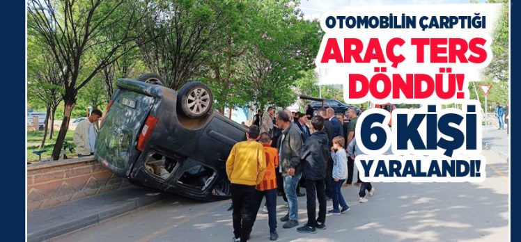 Erzurum’un Palandöken ilçesinde otomobilin çarptığı aracın ters dönmesi sonucu 6 kişi yaralandı.