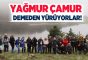 Erzurum Yürüyüş Grubu Doğaseverler ekibi 18 kilometrelik yürüyüşte yağmur çamur dinlemedi.