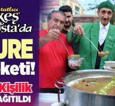 Ökkeş Usta’nın geleneksel aşure günü etkinliğinde bu yıl 15 bin kişilik aşure dağıtıldı!..