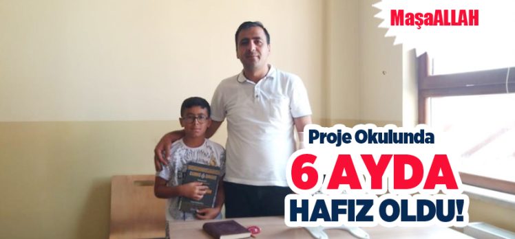 Sıddık Tivnikli Hafız İmam Hatip Ortaokulu öğrencisi Abdulkadir Üzer 6 ayda  hafızlığını tamamladı.