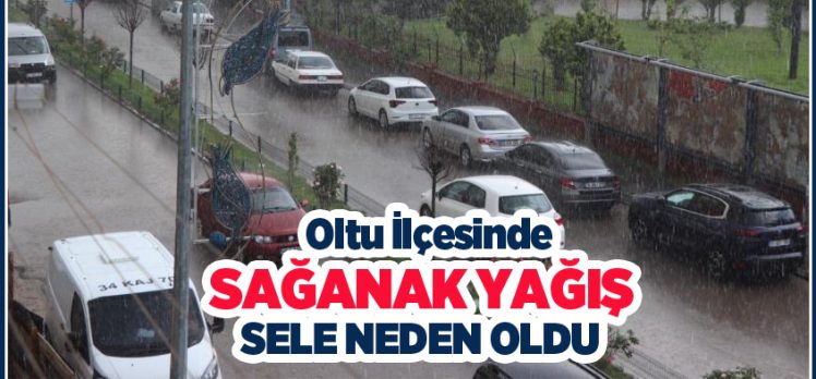 Sağanak yağış Oltu’da sele neden oldu