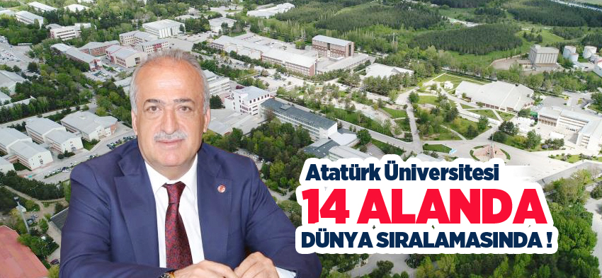 Atatürk Üniversitesi,14 farklı bilim dalında dünyanın saygın ilk 1000 üniversitesi arasında yer aldı.