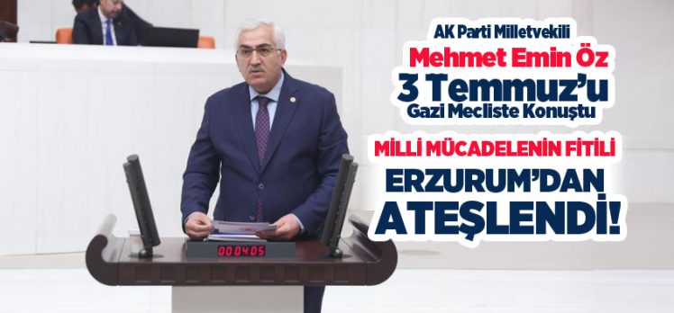 AK Parti Erzurum Milletvekili Mehmet Emin Öz, Mustafa Kemal Atatürk’ün Erzurum’a gelişini konuştu.