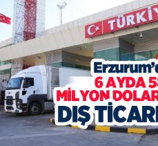 Türkiye İstatistik Kurumu açıkladı, Erzurum’dan 6 ayda 58,2 milyon dolarlık dış ticaret gerçekleştirildi.