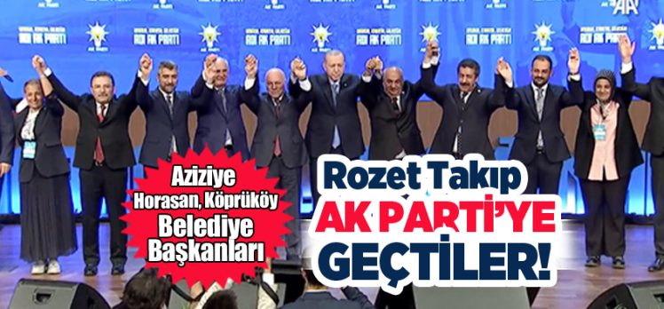 Erdoğan, AK Parti’ye katılan 2 milletvekili ve 13 belediye başkanına parti rozetlerini taktı.