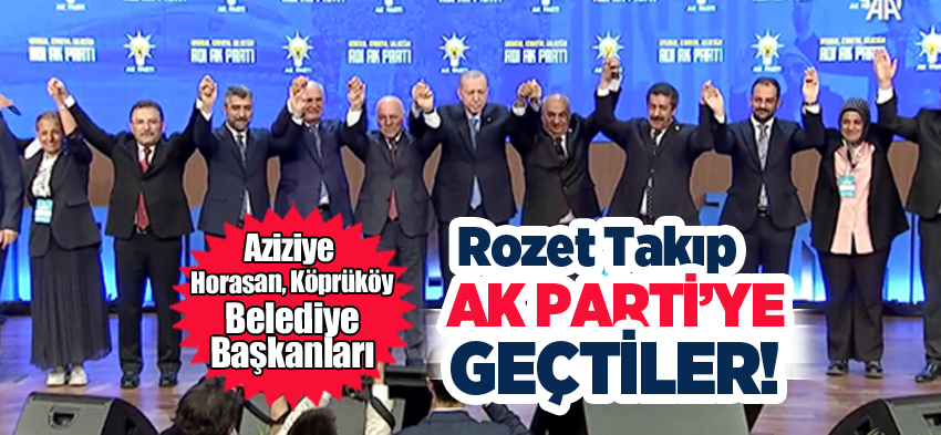 Erdoğan, AK Parti’ye katılan 2 milletvekili ve 13 belediye başkanına parti rozetlerini taktı.