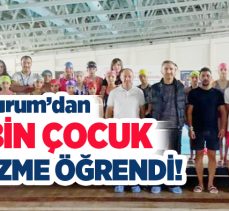 Erzurum’da bu yaz 5 bin çocuk, ‘Yüzme Bilmeyen Kalmasın’ Projesi kapsamında,yüzme öğrendi.