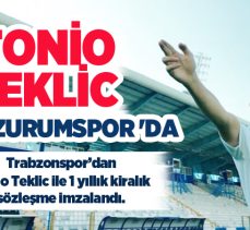 Erzurumspor FK,Trabzonspor’dan Hırvat futbolcu Tonio Teklic ile1 yıllık kiralık sözleşme imzalandı.