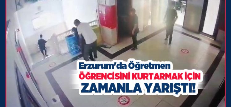 Erzurum’da öğretmen, nefes borusuna yediği pasta kaçan öğrencisini heimlich manevrasıyla kurtardı.