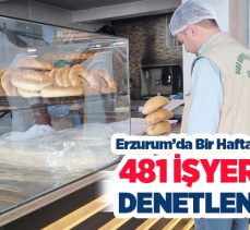 Erzurum’da yem, gıda işletmelerine yönelik yapılan denetimlerde bir haftada 481 işyeri denetlendi.