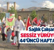 Sağlık çalışanları Gazze için sessiz yürüyüşlerini 44’üncü haftasında bir kez daha gerçekleştirdi.