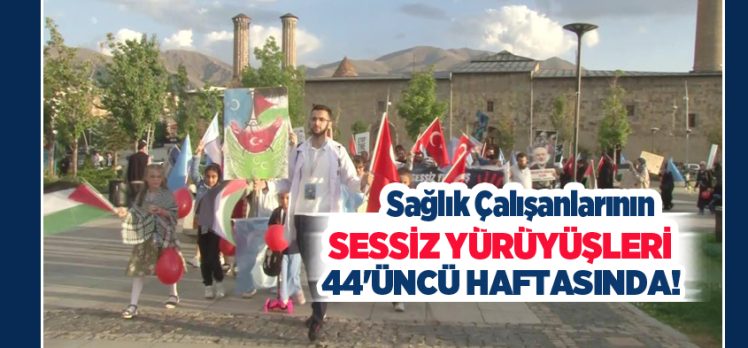 Sağlık çalışanları Gazze için sessiz yürüyüşlerini 44’üncü haftasında bir kez daha gerçekleştirdi.