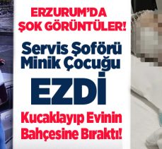 Erzurum’da şoke eden kaza görüntüsü! Minik çocuğa çarptı, kucaklayıp evin önüne bıraktı!