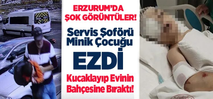 Erzurum’da şoke eden kaza görüntüsü! Minik çocuğa çarptı, kucaklayıp evin önüne bıraktı!