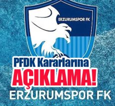 Erzurumspor FK, (PFDK) verdiği kararlar sonrası sosyal medya hesabından açıklamada bulundu.