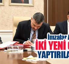 Çiftçi, kente kazandırılacak iki yeni okul projesi için düzenlenen protokol imza törenine katıldı.