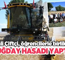 Erzurum Valisi Mustafa Çiftçi, Tarım Lisesi’nde öğrencilerle birlikte buğday hasadı yaptı!……
