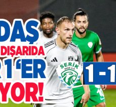 Deplasmanda Serik Spor ile karşılaşan Erzurumspor FK mücadeleden 1-1 ‘lik  beraberlikle ayrıldı.