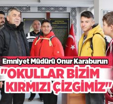 Erzurum Emniyet Müdürü Onur Karaburun, sabah saatlerinde okul çevresindeki denetimlere katıldı!.
