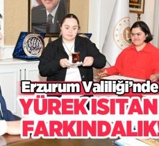Çağla Okyay ve Elif Ademoğlu isimli özel çocuklar, Erzurum Valiliği’nde göreve başladı.