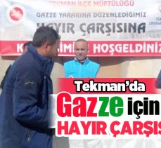 Erzurum’un Tekman ilçesinde Gazze’ye ulaştırılmak üzere hayır çarşısı düzenlendi……….