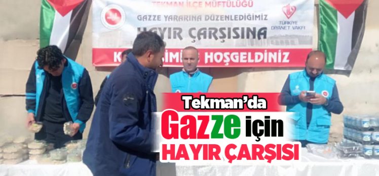 Erzurum’un Tekman ilçesinde Gazze’ye ulaştırılmak üzere hayır çarşısı düzenlendi………. Erzurum’un Tekman ilçesinde Gazze’ye ulaştırılmak üzere hayır çarşısı düzenlendi……….