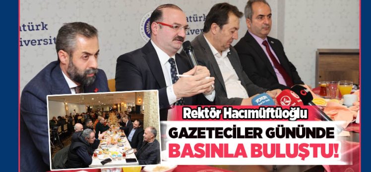Rektör Prof. Dr. Ahmet Hacımüftüoğlu, Gazeteciler Gününde basın mensuplarıyla bir araya geldi.. Rektör Prof. Dr. Ahmet Hacımüftüoğlu, Gazeteciler Gününde basın mensuplarıyla bir araya geldi..