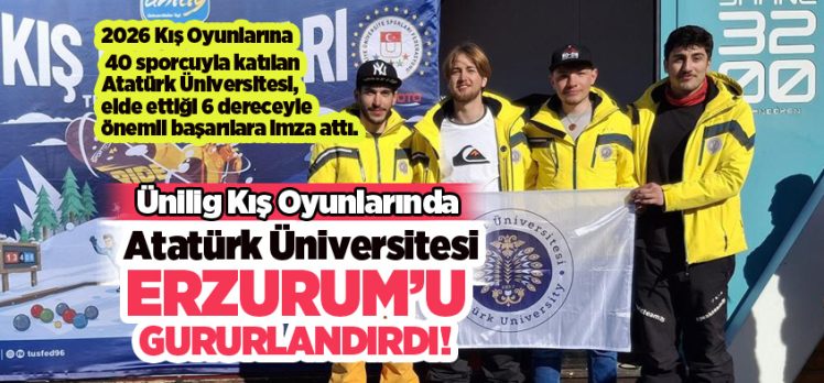 2026 Kış Oyunlarına 40 sporcuyla katılan ATAÜNİ, 6 dereceyle Erzurum’u gururlandırdı.